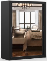 IDŽCZAK meble - Garderobni ormar s kliznim vratima Milan - 150 cm - crna