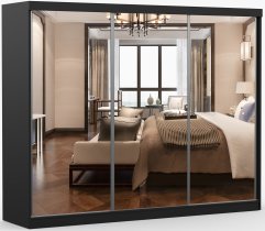 IDŽCZAK meble - Garderobni ormar s kliznim vratima Milan - 250 cm - crna