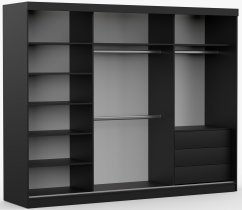 IDŽCZAK meble - Garderobni ormar s kliznim vratima Milan - 250 cm - crna