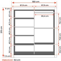 IDŽCZAK meble - Ormar s kliznim vratima Venice - 180 cm - bijela