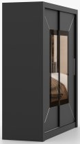 IDŽCZAK meble - Garderobni ormar s kliznim vratima Venice - 180 cm - crna