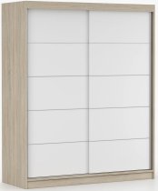 IDŽCZAK meble - Garderobni ormar s kliznim vratima Bono 06 - 160 cm - sonoma hrast/bijela