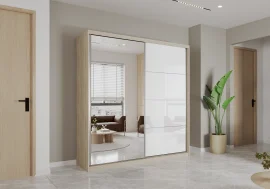 Garderobni ormar s kliznim vratima Pola 35 203 - sonoma hrast/bijeli sjaj