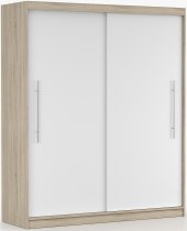 IDŽCZAK meble - Garderobni ormar s kliznim vratima Torino - 203 cm - hrast sonoma/bijela