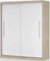 IDŽCZAK meble - Garderobni ormar s kliznim vratima Torino - 203 cm - hrast sonoma/bijela