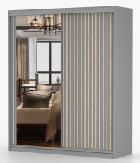 Ormar s kliznim vratima Kingston - 180 cm - siva mat