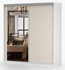 Ormar s kliznim vratima Kingston - 203 cm - bijeli