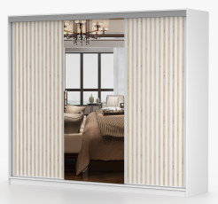 Ormar s kliznim vratima Kingston - 250 cm - bijeli