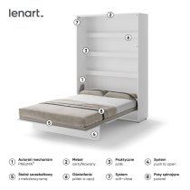 Bed Concept - Krevet u ormaru Lenart - Bed Concept 01 - 140x200 cm - bijela