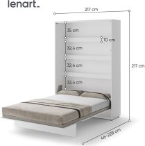 Bed Concept - Krevet u ormaru Lenart - Bed Concept 01 - 140x200 cm - bijela