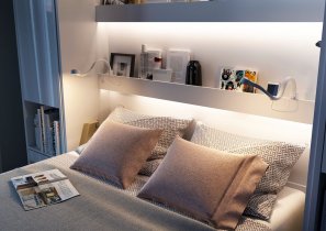 Bed Concept - Krevet u ormaru Lenart - Bed Concept 01 - 140x200 cm - bijela visoki sjaj