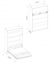 Bed Concept - Krevet u ormaru Lenart - Bed Concept 01 - 140x200 cm - bijela visoki sjaj