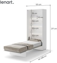 Bed Concept - Krevet u ormaru Lenart - Bed Concept 03 - 90x200 cm - bijela