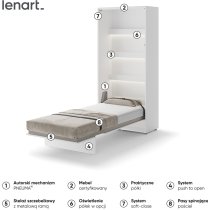 Bed Concept - Krevet u ormaru Lenart - Bed Concept 03 - 90x200 cm - bijela