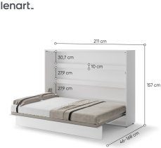 Bed Concept - Krevet u ormaru Lenart - Bed Concept 04 - 140x200 cm - bijela visoki sjaj