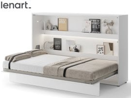 Krevet u ormaru Lenart - Bed Concept 05 - 120x200 cm - bijela visoki sjaj 