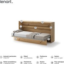 Bed Concept - Krevet u ormaru Lenart - Bed Concept 06 - 90x200 cm - artisan hrast