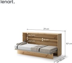 Bed Concept - Krevet u ormaru Lenart - Bed Concept 06 - 90x200 cm - artisan hrast