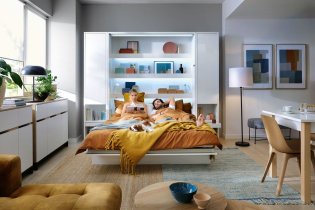Bed Concept - Krevet u ormaru Lenart - Bed Concept 12 - 160x200 cm - bijela visoki sjaj