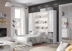 Bed Concept - Krevet u ormaru Lenart - Bed Concept 12 - 160x200 cm - bijela visoki sjaj