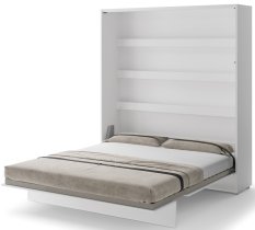 Bed Concept - Komplet krevet u ormaru, bež uzglavlje, bež trosjed, ormari, LED, madrac Bed Concept 13 - 180x200 cm - bijela
