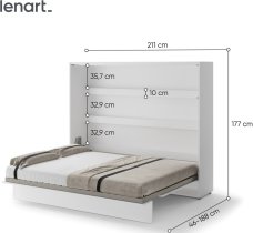 Bed Concept - Krevet u ormaru Lenart - Bed Concept 14 - 160x200 cm - bijela