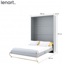 Bed Concept - Krevet u ormaru Lenart - Concept Pro 01 - 140x200 cm - siva