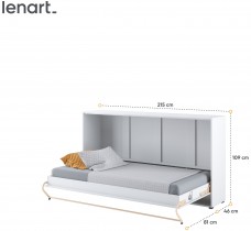 Bed Concept - Krevet u ormaru Lenart - Concept Pro 06 - 90x200 cm - bijela