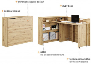 Bed Concept - Sklopivi radni stol CW-01 - artisan hrast