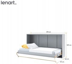 Bed Concept - Krevet u ormaru Lenart - Concept Pro 06 - 90x200 cm - siva