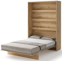 Bed Concept - Krevet u ormaru, uzglavlje, ormari, LED, madrac Lenart - Bed Concept 01 - 140x200 cm - artisan hrast