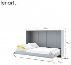 Bed Concept - Krevet u ormaru Lenart - Concept Pro 05 - 120x200 cm - siva