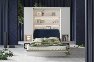 Bed Concept - Tapecirano uzglavlje BC-17 za krevet u ormaru BC-12 - bež