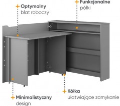 Bed Concept - Sklopivi radni stol CW-01 - siva