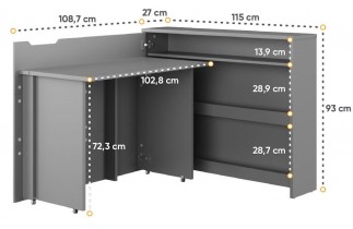 Bed Concept - Sklopivi radni stol CW-01 - siva