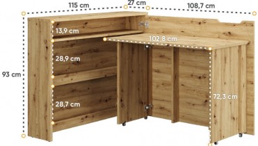 Bed Concept - Sklopivi radni stol CW-01 - artisan hrast
