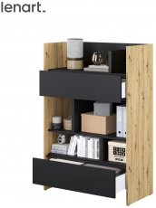 Poličar BC-26 - artisan hrast/crna