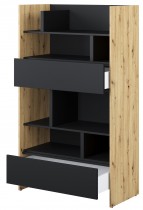 Bed Concept - Poličar BC-27 - artisan hrast/crna