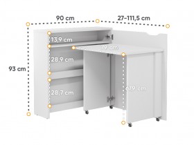 Bed Concept - Sklopivi radni stol CW-02 - bijeli sjaj