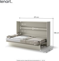 Bed Concept - Krevet u ormaru Lenart - Bed Concept 05 - 120x200 cm - kašmir