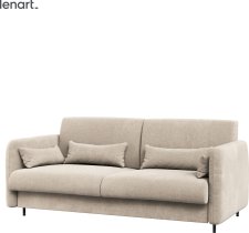 Bed Concept - Komplet krevet u ormaru, bež uzglavlje, bež trosjed, ormari, LED, madrac Bed Concept 13 - 180x200 cm - bijela