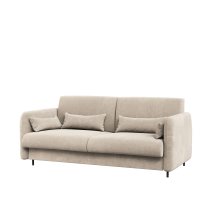 Bed Concept - Komplet krevet u ormaru, bež uzglavlje, bež trosjed, ormari, LED, madrac Bed Concept 13 - 180x200 cm - bijela