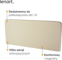 Bed Concept - Komplet krevet u ormaru, bež uzglavlje, bež trosjed, ormari, LED, madrac Bed Concept 13 - 180x200 cm - bijela
