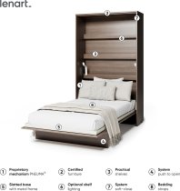 Bed Concept - Krevet u ormaru Bed Concept BC-02 - 120x200 cm - hrast dunin