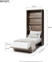 Bed Concept - Krevet u ormaru Bed Concept BC-03 - 90x200 cm - hrast dunin