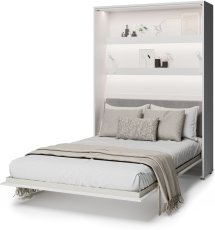 Električni krevet u ormaru BC-36 sa sivim uzglavljem – 140×200 cm – bijeli