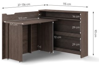 Bed Concept - Sklopivi pisaći stol CW-01 - hrast dunin
