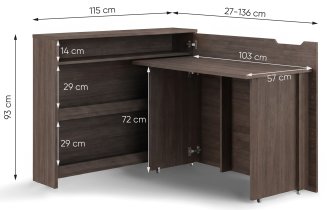 Bed Concept - Sklopivi pisaći stol CW-01 - hrast dunin
