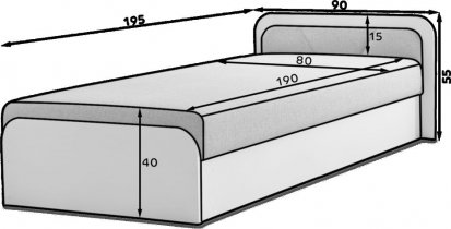 Eltap stock - Dječji krevet Parys 80x190 cm - L - smeđa - Alova 66