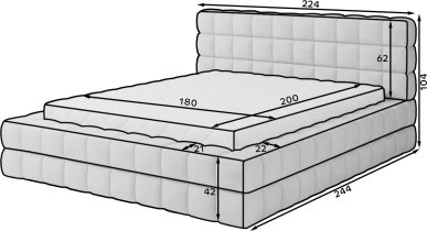 Eltap stock - Krevet Dizzle - 180x200 cm - Amore 18